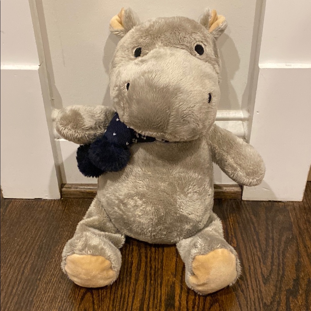 Adorable Gray Hippo Plush Toy heating pad feature
